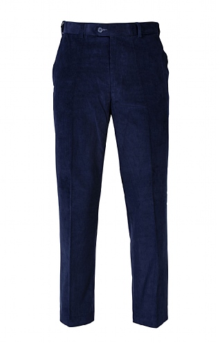 House Of Bruar Mens Needle Cord Trousers, Blue