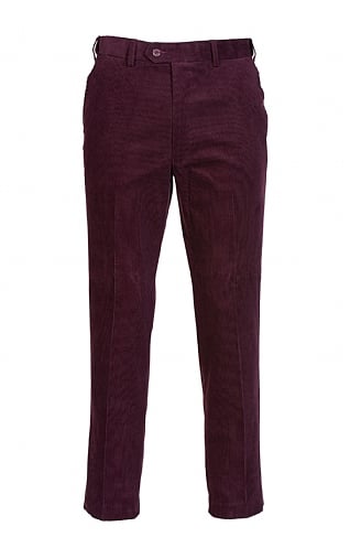 House Of Bruar Mens Needle Cord Trousers, Wine