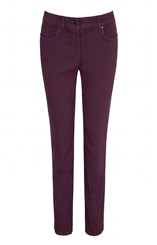 Zerres Ladies Coloured Denim Jeans, Aubergine