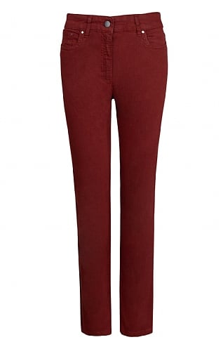 Zerres Ladies Coloured Denim Jeans - Burgundy red, Burgundy