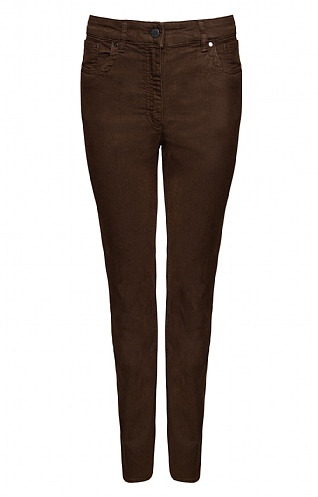 Zerres Ladies Coloured Denim Jeans, Dark Chestnut