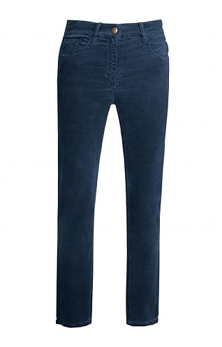 Zerres Ladies Velvet Cord Jeans - Navy Blue, Navy