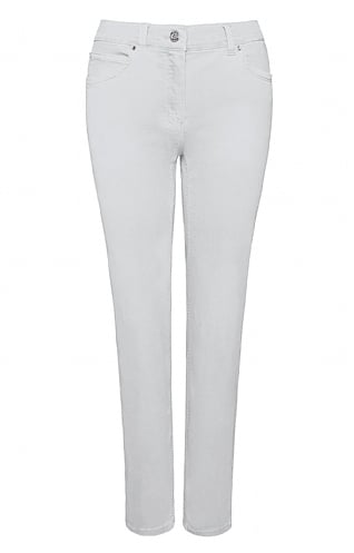 Ladies Anna Montana Magic Stretch Jeans - White, White