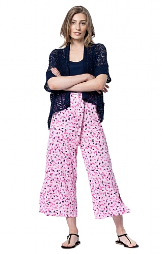 Ladies Marble Patterned Crop Trousers
