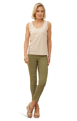 Ladies Pomodoro 7/8 Bengaline Trousers, Khaki