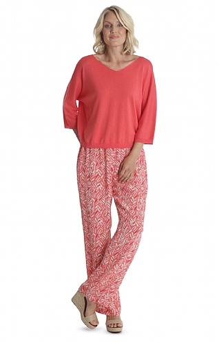 Ladies Pomodoro Brushstroke Trousers