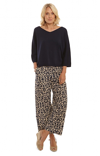 Ladies Pomodoro Ethnic Culottes - Navy Blue