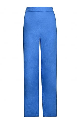 Ladies Pomodoro Linen Wide Trousers, Pacific