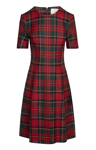 House of Bruar Ladies Plaid Swing Dress, Muted Red