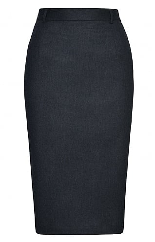 House of Bruar Ladies Flannel Tailored Skirt, Slate Grey Melange
