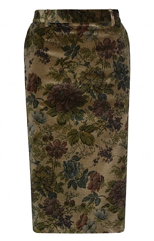 House of Bruar Ladies Tailored Velvet Skirt, Victorian Floral
