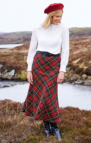 Ladies Plaid Bias Skirt