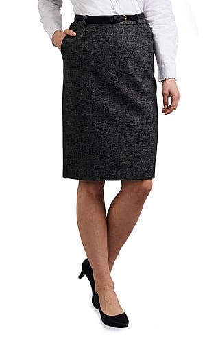 House of Bruar Ladies Classic Flannel Skirt - Mid Grey