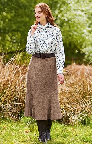 House of Bruar Flannel Fluted Skirt