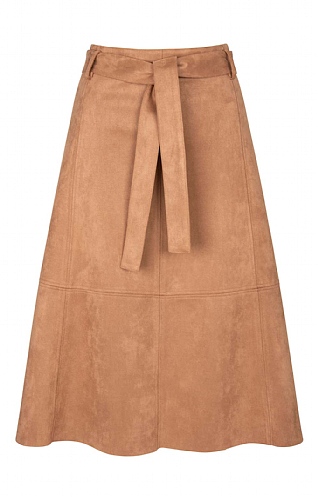 Faux Suede Skirt with Belt