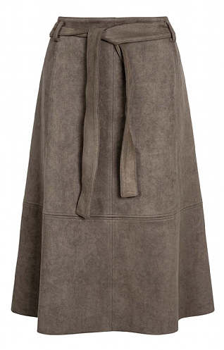 Faux Suede Skirt with Belt