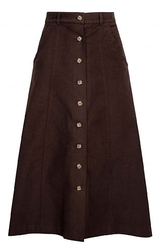 House of Bruar Ladies Moleskin Long Skirt, Dark Brown