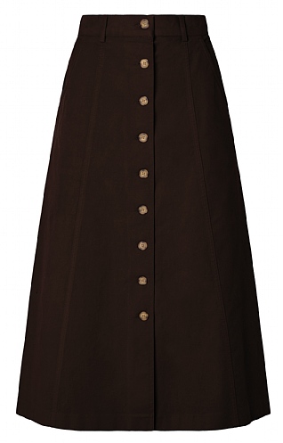 House of Bruar Ladies Moleskin Long Skirt, Dark Brown