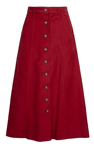 House of Bruar Ladies Moleskin Long Skirt - Red, Red