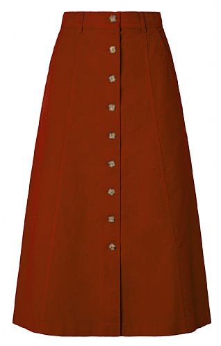 House of Bruar Ladies Moleskin Long Skirt, Rust