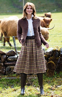 House of Bruar Box Pleat Skirt
