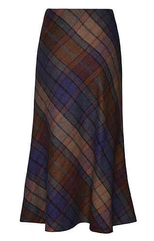 House of Bruar Ladies Tweed Swing Skirt, Autumn/Heather Check