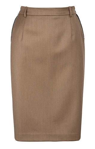Cavalry Twill Velvet Trim Skirt