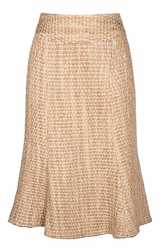 Midi Fluted Bouclé Skirt