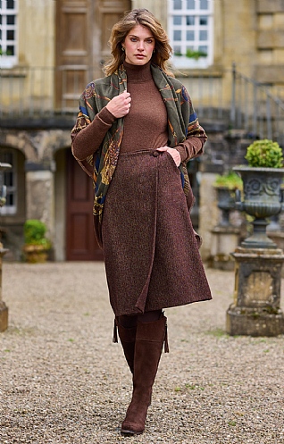 Tweed Crossover Skirt