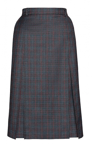 House of Bruar Ladies Invert Pleat Skirt, Charcoal Gunclub