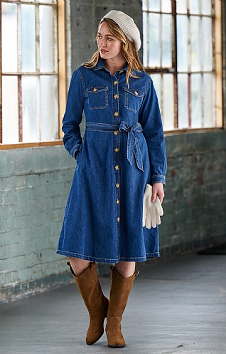 House of Bruar Ladies Denim Midi Dress