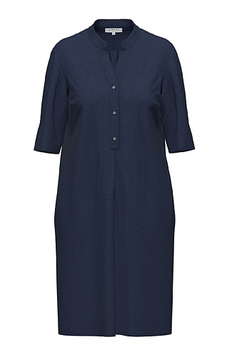 Ladies Erfo Button Placket Dress - Navy Blue