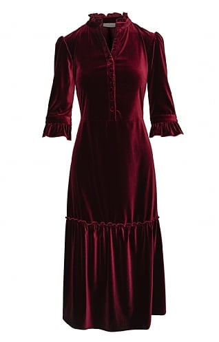 House of Bruar Ladies Victorian Dress, Burgundy Velvet