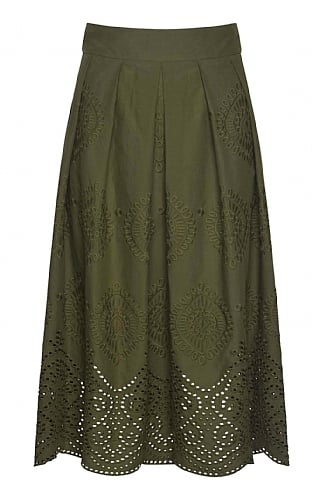 Schneiders Ladies Jodie Embroidered Skirt - Olive