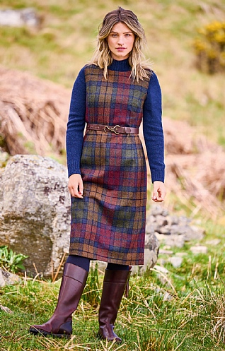 House of Bruar Ladies Tweed Sleeveless Shift Dress