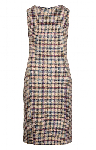 House of Bruar Ladies Tweed Sleeveless Shift Dress, River Berry Gunclub