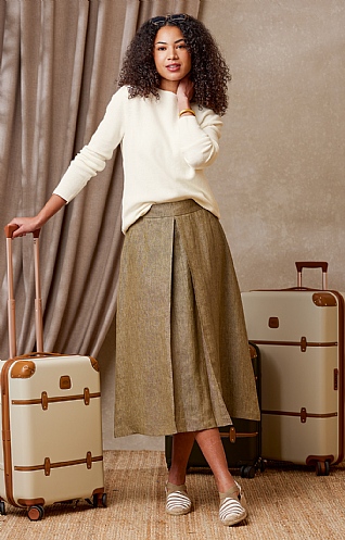 House of Bruar Ladies Linen Lomond Skirt, Hessian