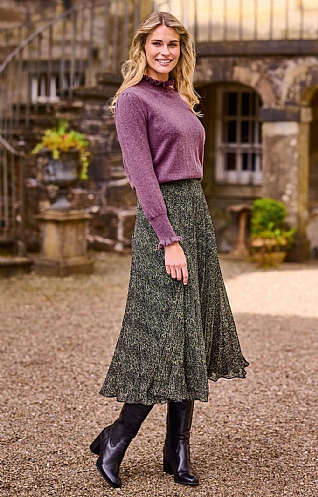 House of Bruar Ladies Accordion Pleat Skirt
