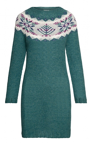 House of Bruar Ladies Shetland Fairisle Dress, Kingfisher