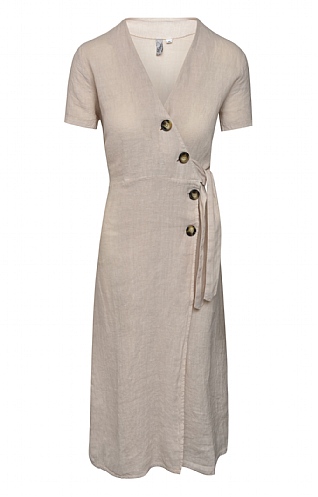 House Of Bruar Ladies Linen Dress - Ecru beige