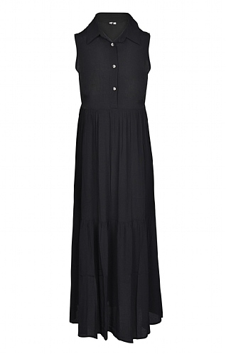 House Of Bruar Ladies Long Button Front Dress - Black