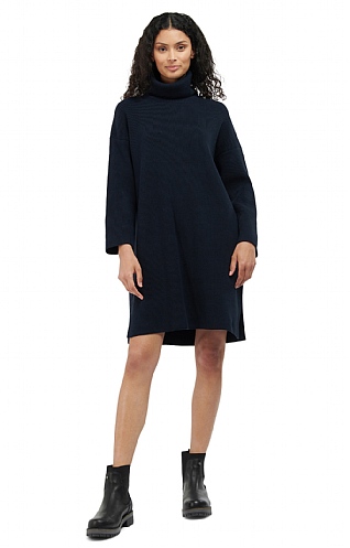 Ladies Barbour Stitch Knit Dress - Navy Blue, Navy