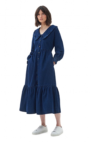 Ladies Barbour Aster Midi Dress, Indigo