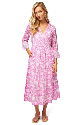 Aspiga Ladies Hayden Cotton Dress, Ornte Flower Pink/White