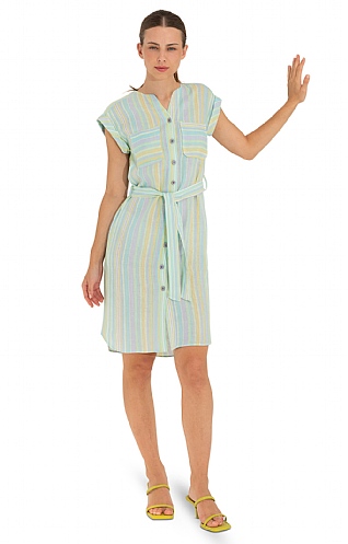 House Of Bruar Ladies Mosel Striped Dress, Mauve