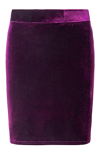 House Of Bruar Ladies Velvet Mini Skirt, Aubergine