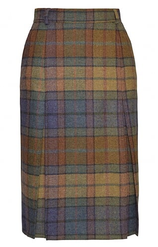 House of Bruar Ladies Tweed Invert Skirt, Highland Dawn