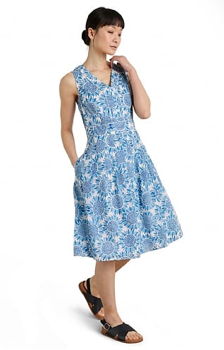 Ladies Seasalt Villa Garden Dress, Snflwr Cllg Blu Sky