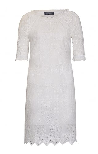 House Of Bruar Ladies Embroidery Anglaise Dress - White, White