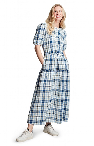 Ladies Joules Amalie Dress, Blue Check